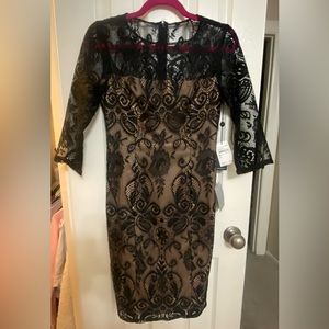 ADRIANNA PAPELL BLACK LACE DRESS